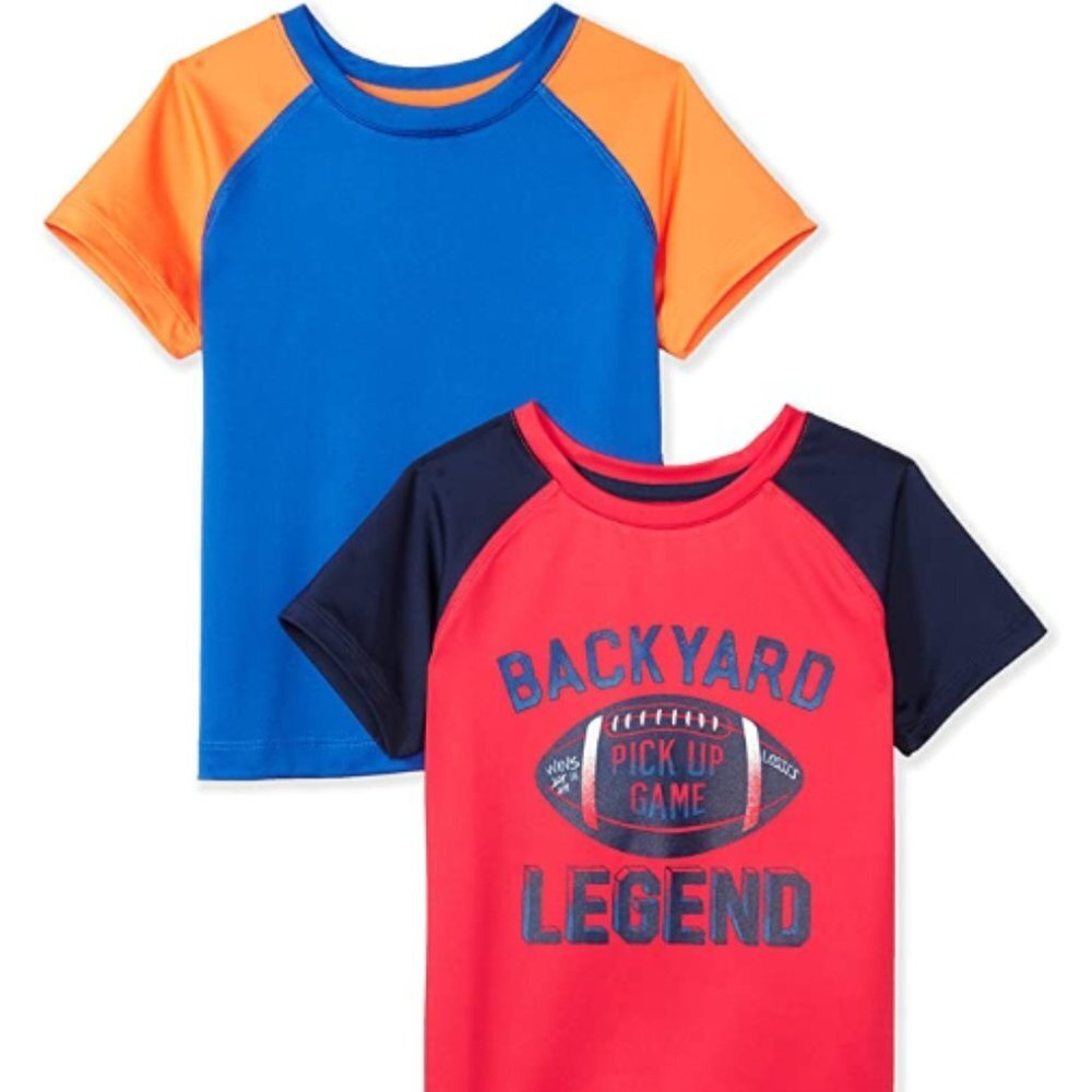 Spotted Zebra Boys Shirts Medium Active Stretch T-Shirts Football Red 2 Pack Neo